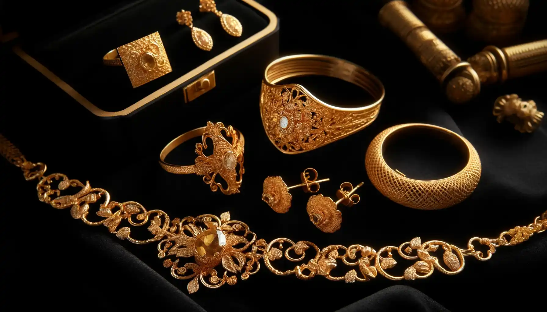 des bijoux dorés