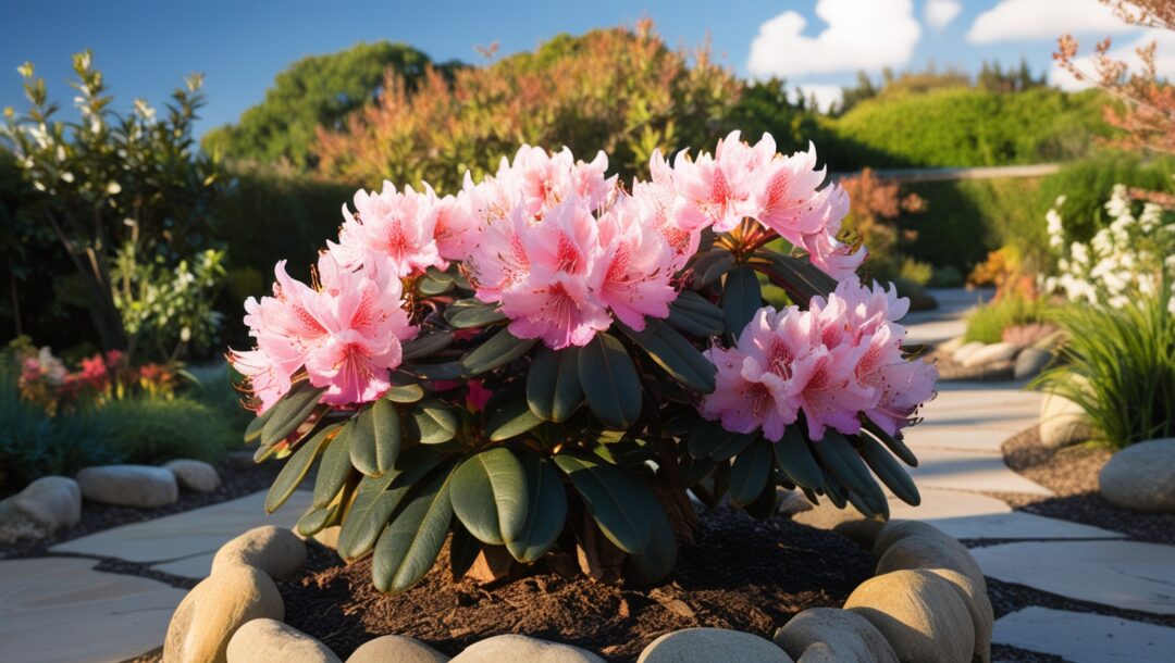 un Rhododendron simsii dans un jardin